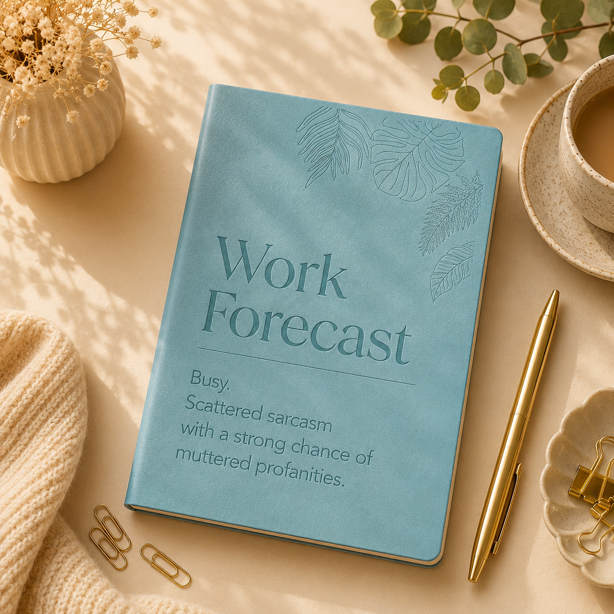 Work Forecast – Funny A5 Soft-Touch Faux Leather Notebook